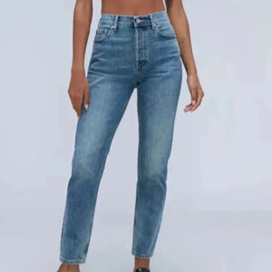 Everlane High Rise Skinny Ankle 90s  Style Cheeky Original Blue Jeans sz …
